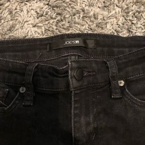 joes jeans black washout with holes in knees